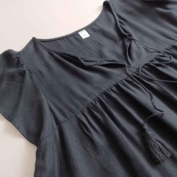 Old Navy Black Multicoloured Floral Print Peasant Blouse - Picture 3 of 14